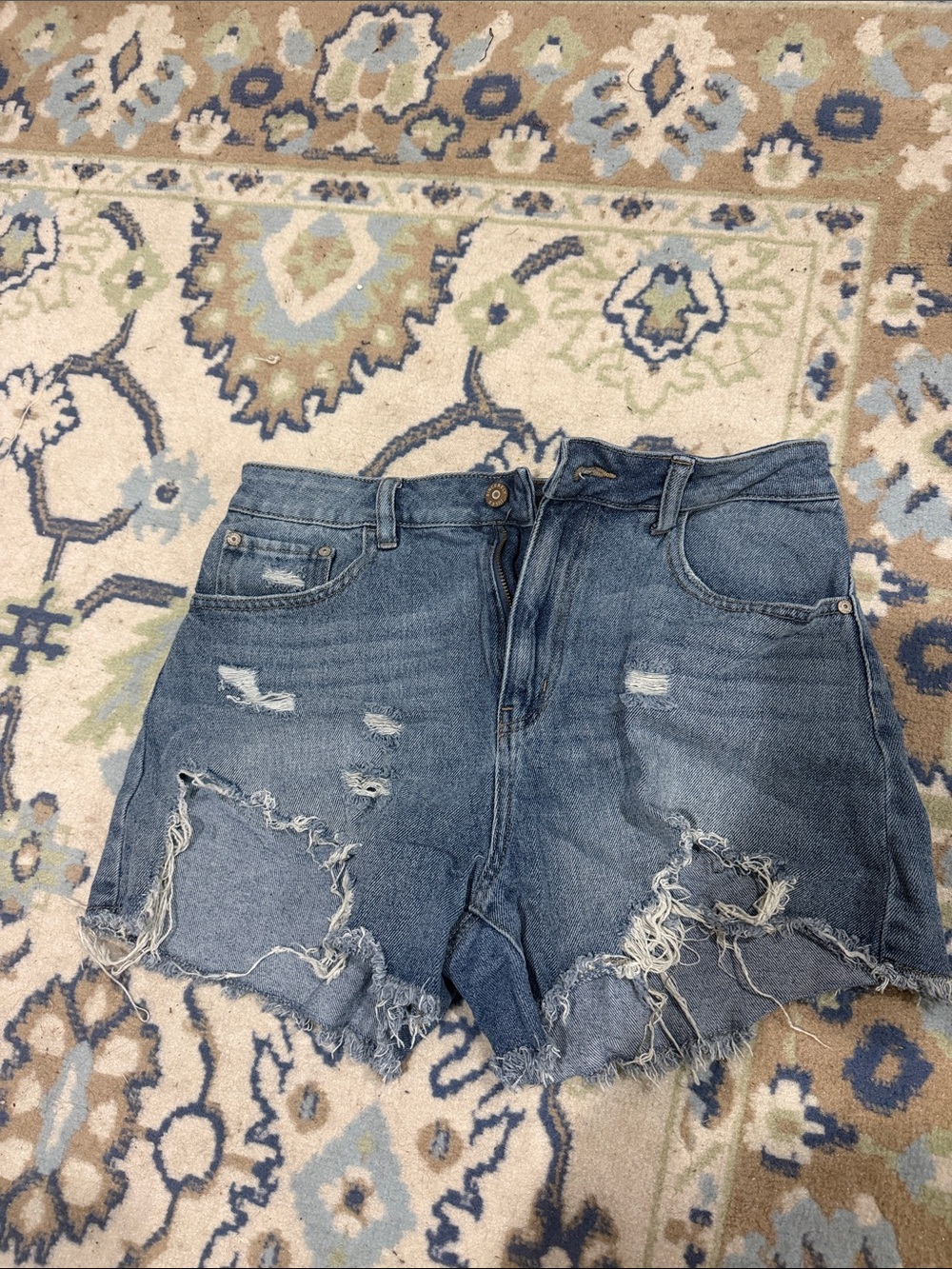 Sincerely Jules Distressed Light Blue Denim Shorts